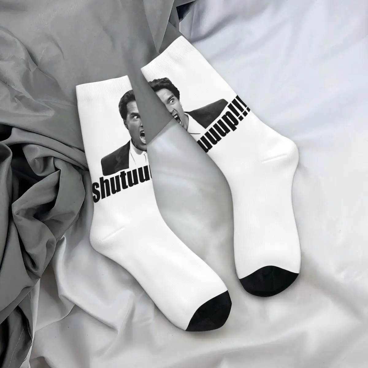 Adults Men Socks Arnold Schwarzeneggers shutup Stockings Winter Harajuku Quality Socks Design Skateboard Anti-Slip Socks