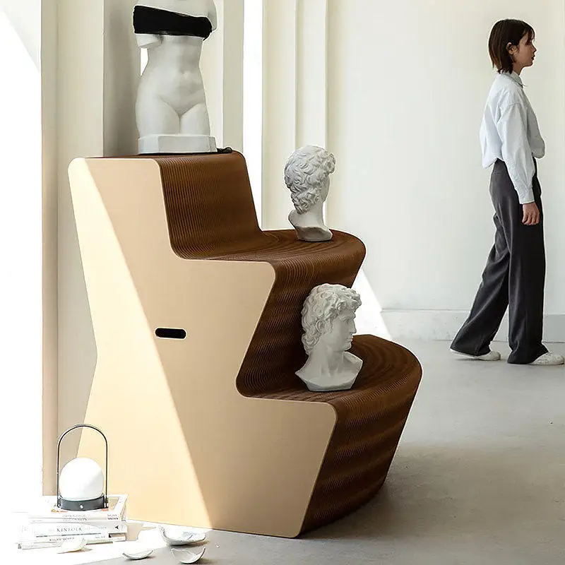 Geometric lines large display stand organ paper art exhibition stand art exhibition space layout display stand
