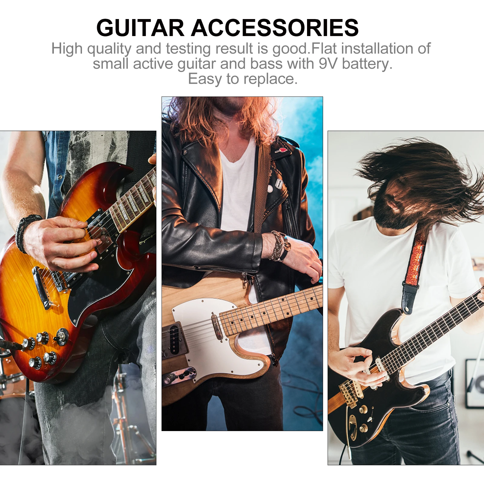 

2 PCS Case for Guitar Pickup Bass Holder Active Compartment Plastic and Metal