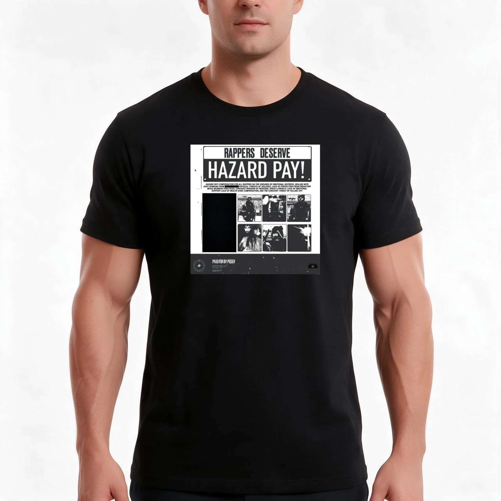 JPEGMAFIA HAZARD DUTY PAY! T-Shirt, Summer Casual Cotton Tee, Oversized Streetwear Tops, Vintage Graphic Print, Unisex Men Women