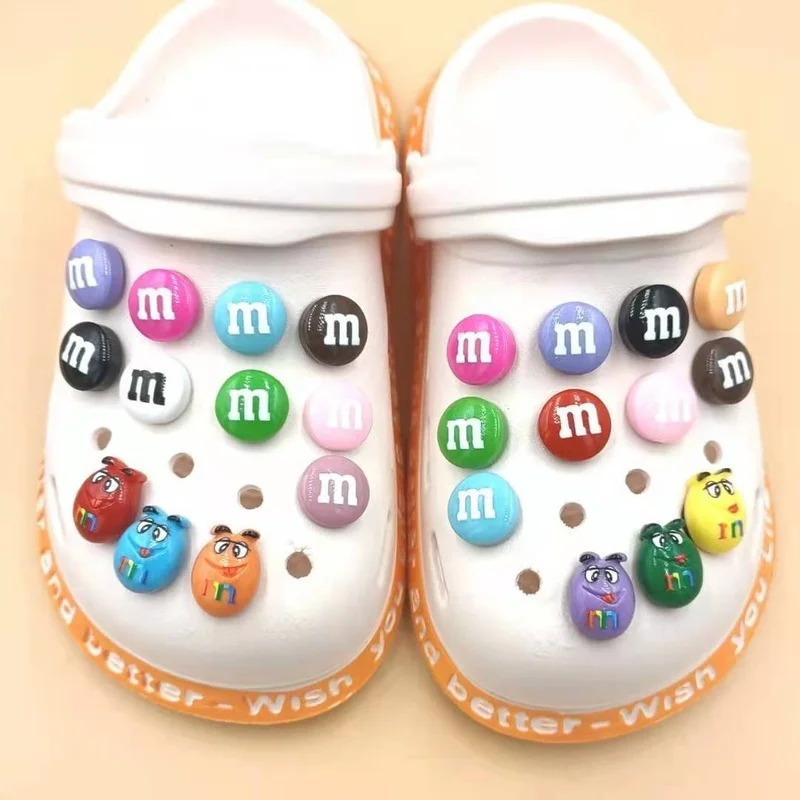 

Colorful Chocolate Beans Hole Shoes Shoe Charms Accessories Shoe Buckle Jelly Beans DIY Shoes Flower Decorations