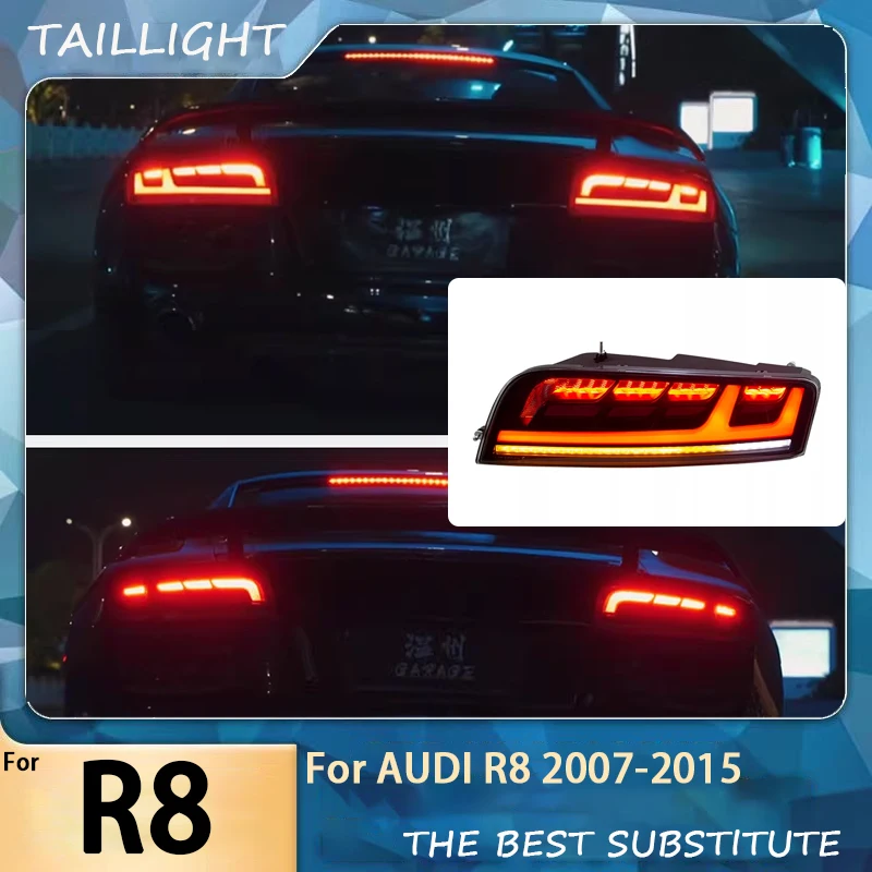 For Audi R8 MK1 Rear Light Taillight 2007 2009 2010 2011-2016 Rear Lamp Upgrade Plug and Play Taillight Lens Tail Lamp Indictors