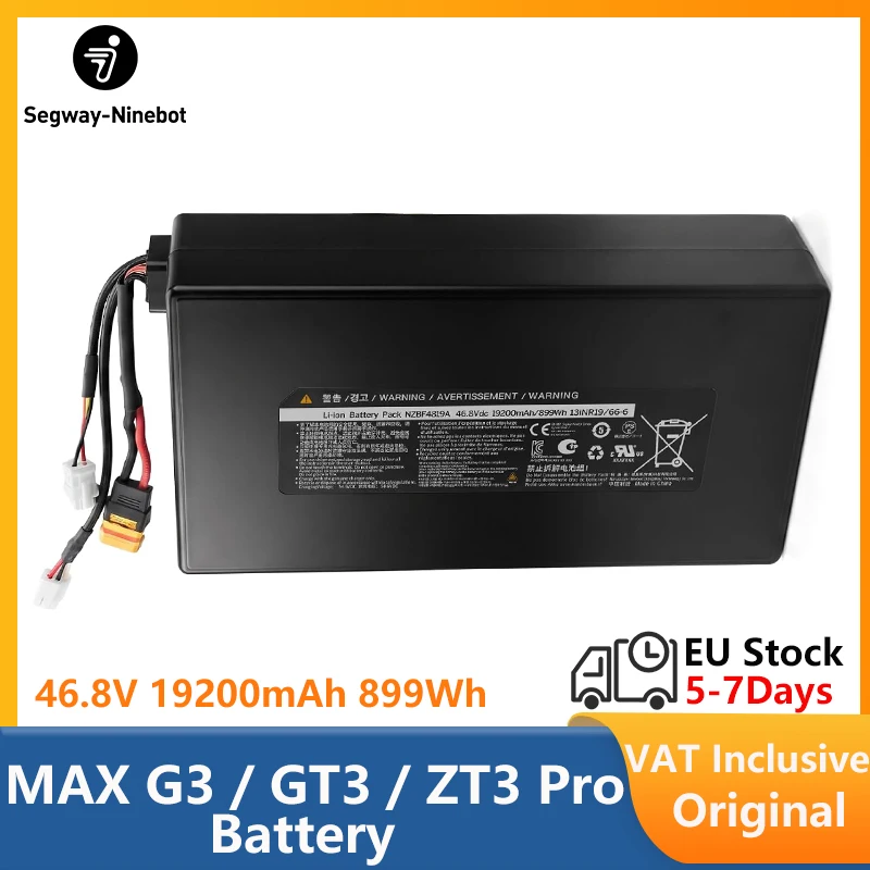 Image of EU-Lager GT3 Eingebauter Akku für Ninebot By Segway Max G3 ZT3 Pro 46,8V 19200mAh 899Wh Akkupack zur Reichweitenverlängerung Li-Ionen-Akkupack