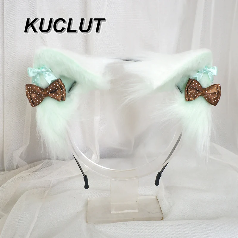 Acessórios de cosplay orelha de gato bandana lolita headwear doce estilo japonês bowknot animal orelha acessório de cabelo para mulher