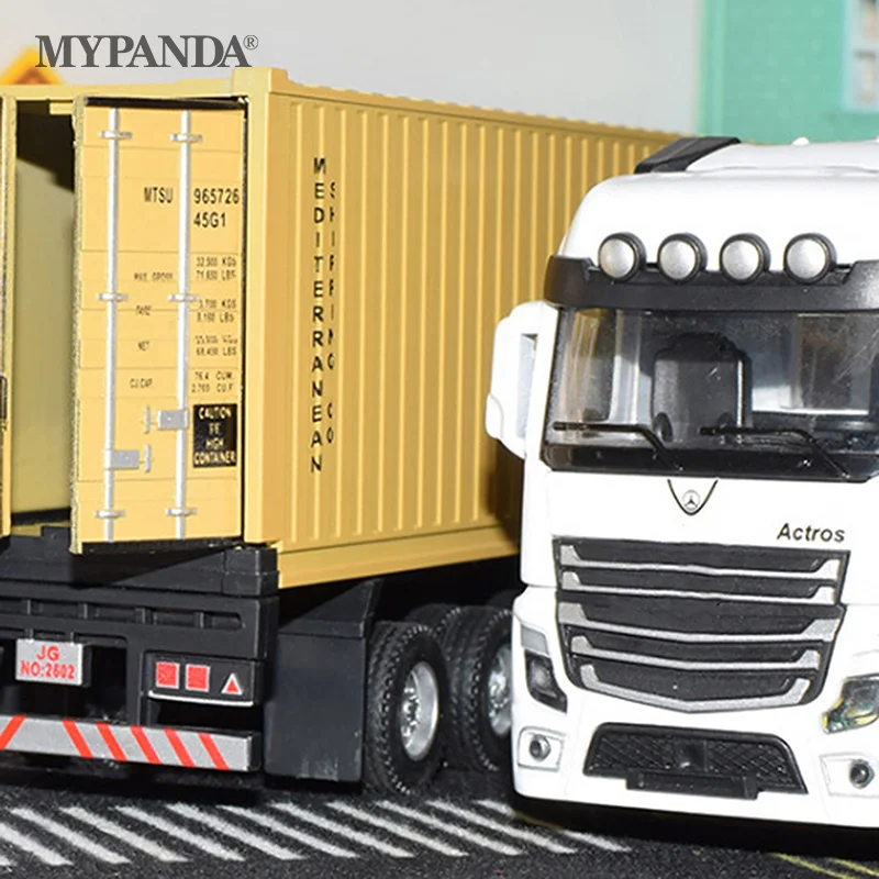 1:36 Diecast Alloy Truck Head Model Toy Container Truck Pull Back With Light Engineering Transport Vehicle Boy Toys For Children