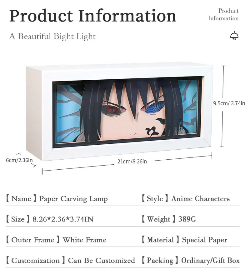 3D Led Anime Light Box Night Light Laser Paper Carving Table Desk Lamp Anime Figures Shadow Box Wood Frame Room Decor Party Gift