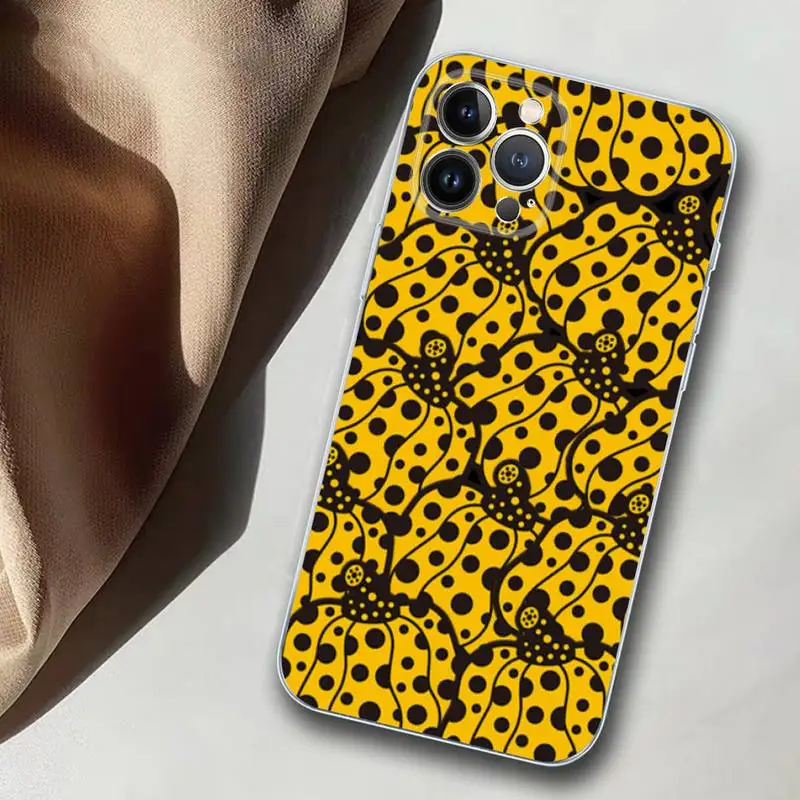 TOPLBPCS Yayoi Kusama Pumpkin Phone Case for iPhone 11 12 13 Mini Pro Max 8 7 6 6S Plus X 5 SE 2020 XR XS Case shell