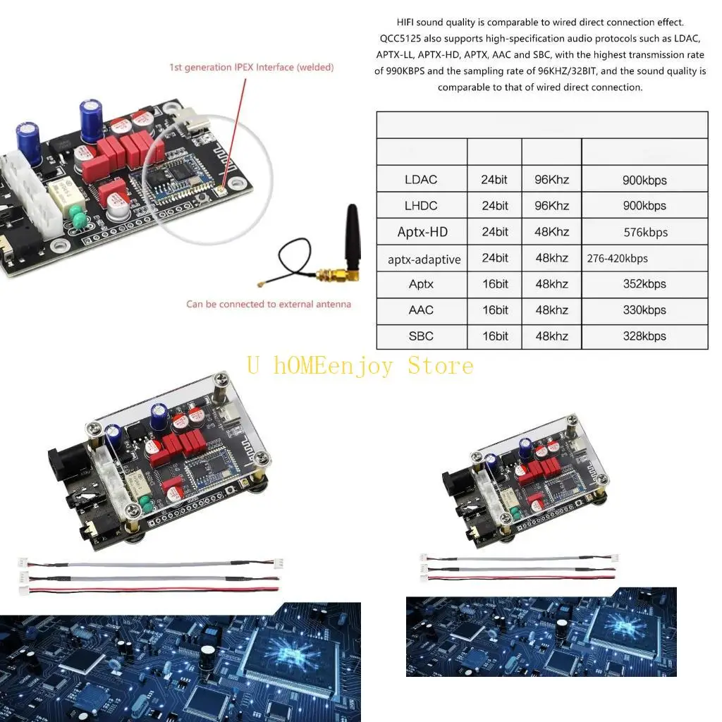 B0KF LA02 QCC5125 Decoders Board APTX-совместимые с 5,1 декодерами 5,1.