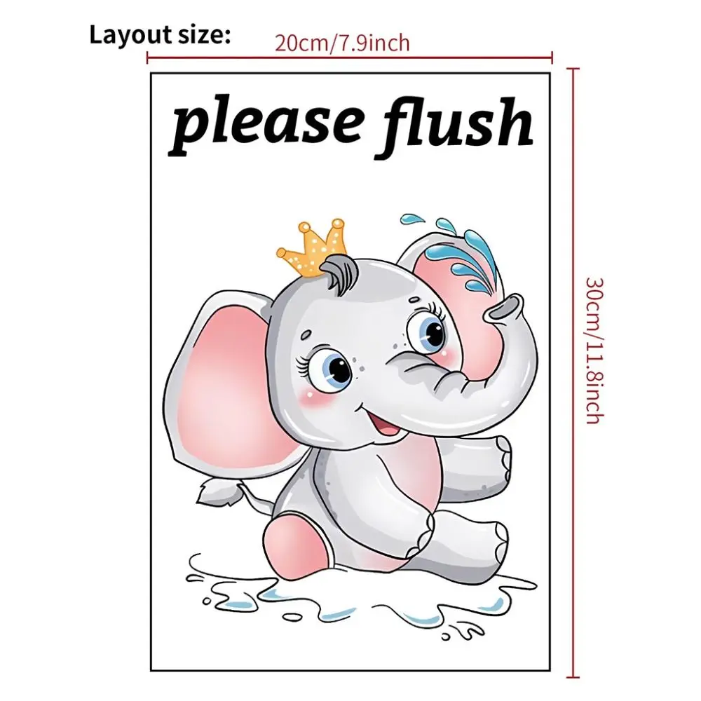 

PVC Sea Animal Toilet Sticker Please Flush Washable Toilet Sign Sticker Removable Cute Bathroom Decals Home Decor