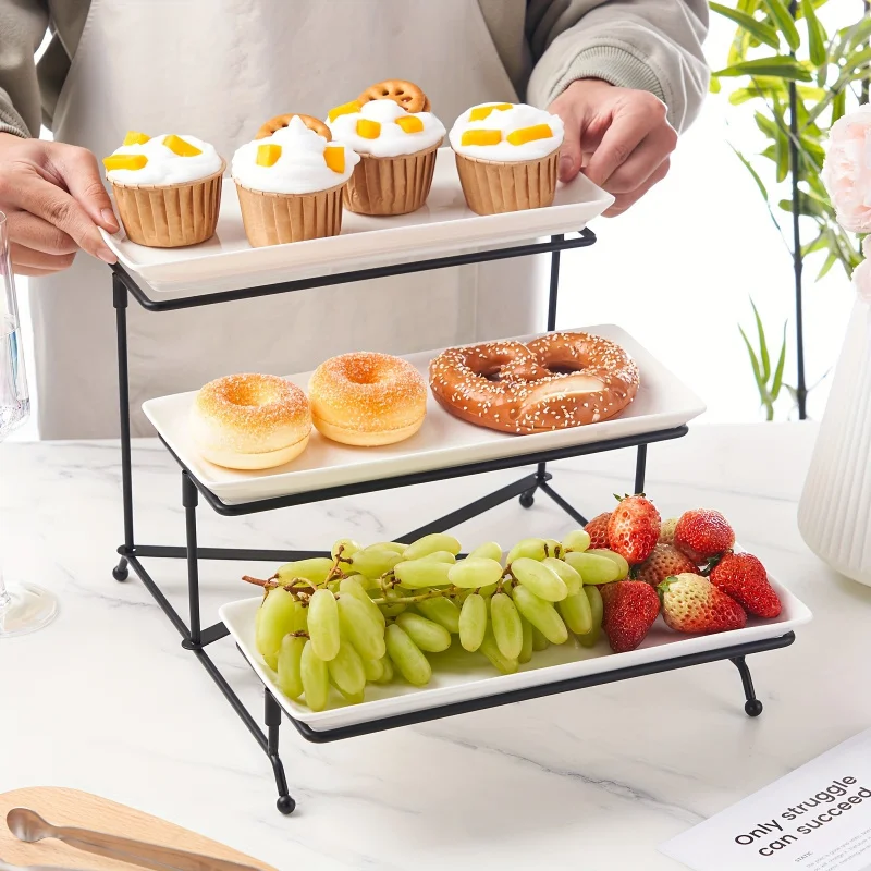 1Set12Inch ceramic dessert stand，3Available Colors。Can hold fruit、Vegetables、Snacks、Nuts、Pastries and cakes。Suitable for Familie