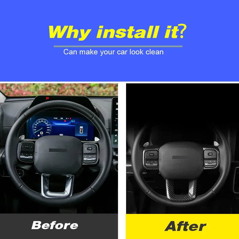Vtear غطاء عجلة قيادة السيارة السيارات المضادة للخدش زخرفة الديكور الداخلي اكسسوارات المنتجات ل Haval H7 H-Dog 2024 #2