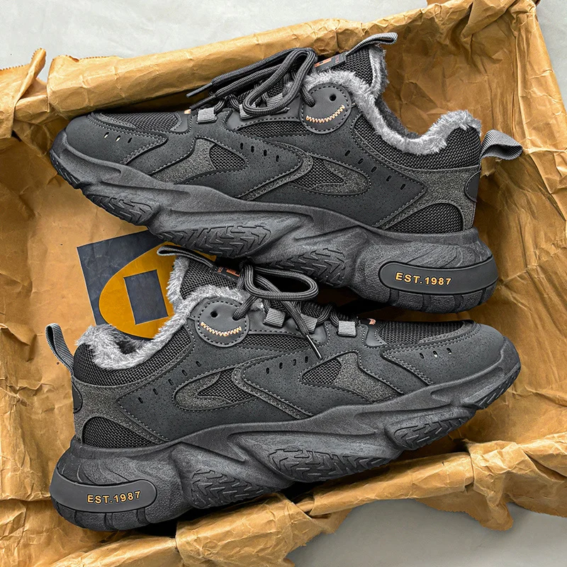 أحذية فور سيزونز الرجالية أحذية رياضية قابلة للتنفس أحذية كاجوال مسطحة أحذية الجري المضادة للانزلاق في الهواء الطلق أحذية رجالية أحذية قطنية دافئة #3