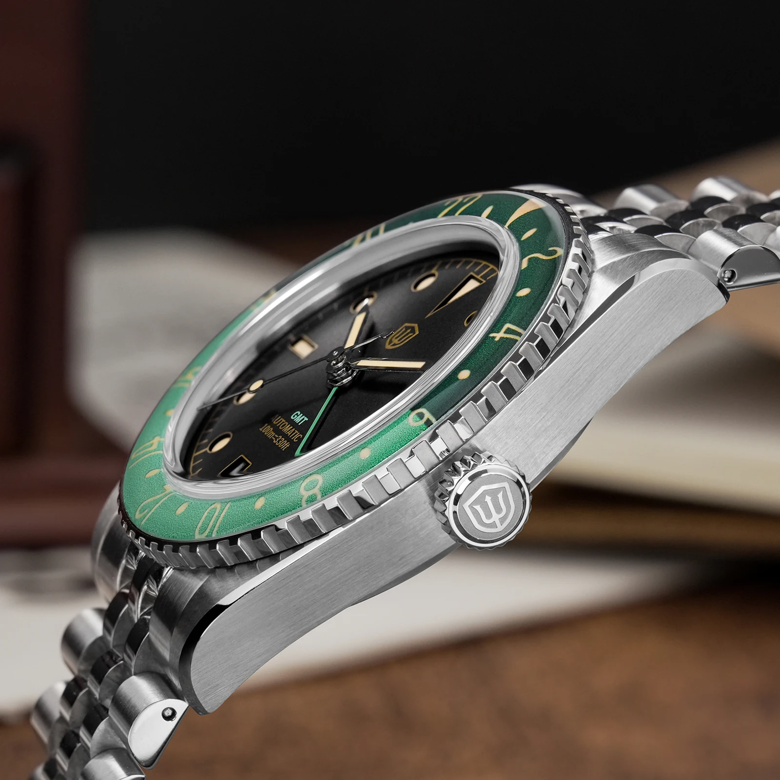Watchdives WD6542 38Mm GMT Mechanical Luxury Watch Bubble Sapphire