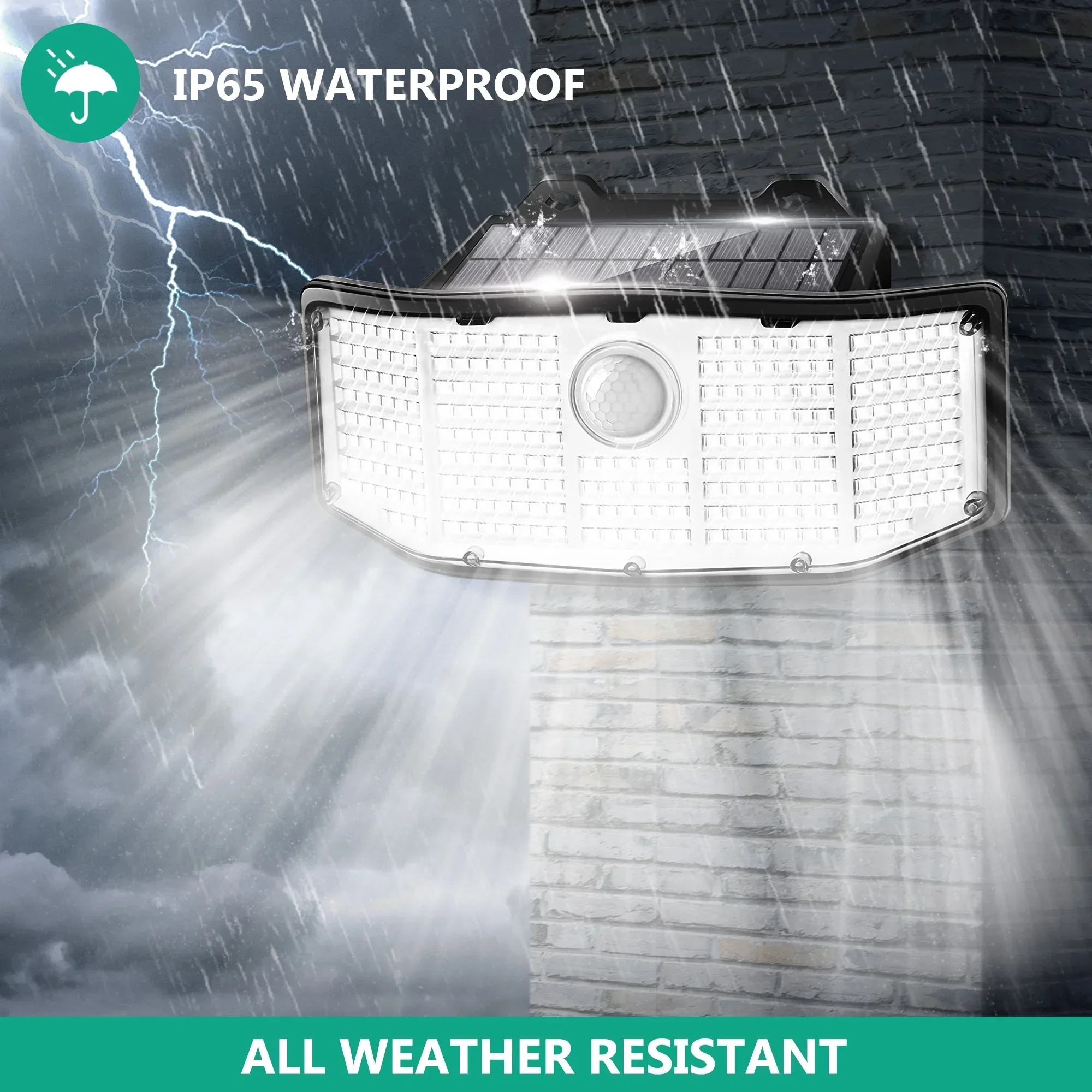 IP65 Waterproof Solar Outdoor Lights - 2 Pack 252 LED Motion Sensor Lights Solar Security Flood Lights for Backyard Patio Patio