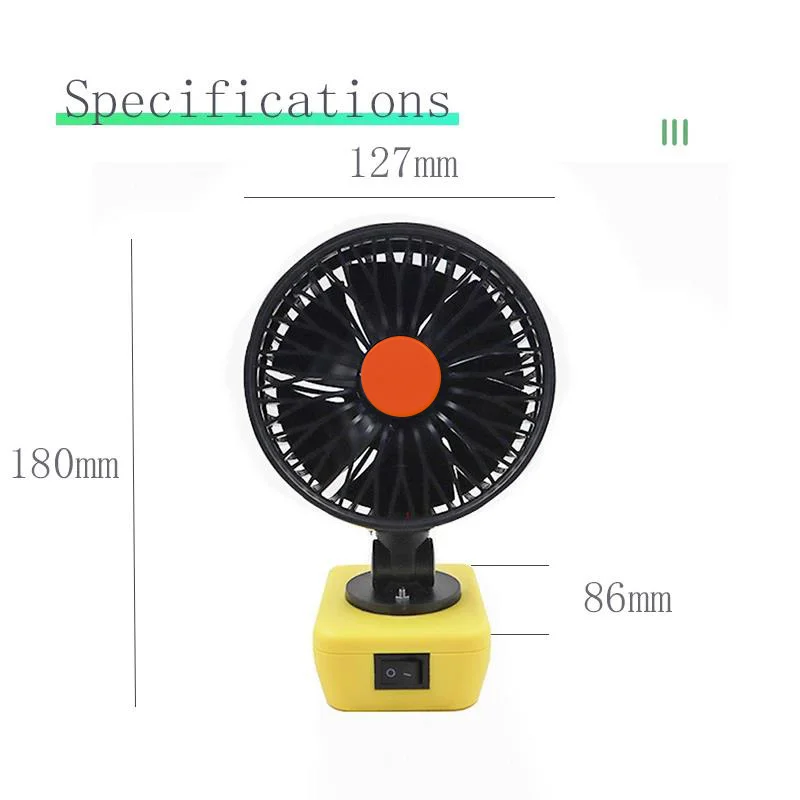 Imagem -02 - Ventilador Elétrico Portátil para o Telefone Móvel Banco de Potência Carga Rápida Polegadas Usb Milwaukee M18 18v Dewalt 20v 60v Li-ion Battery