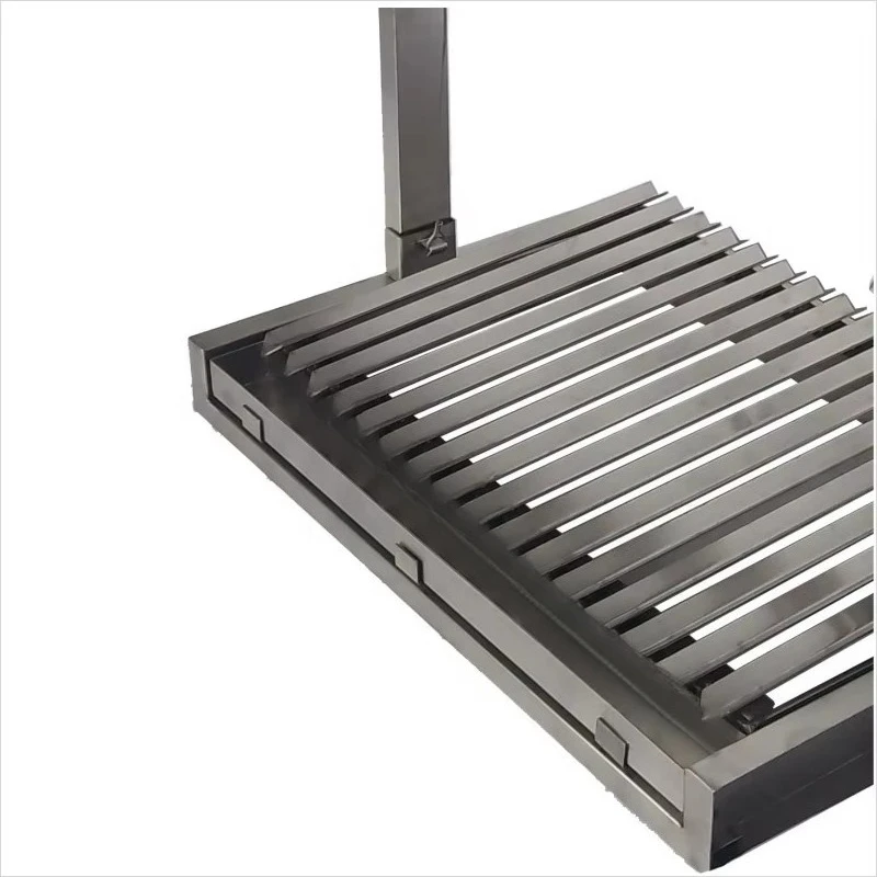 Imagen 5: Parrilla Brasero de Acero Inoxidable Integrada para Asado Gaucho, Estilo Argentino, para Exteriores, Tipo Santa María, con Chimenea