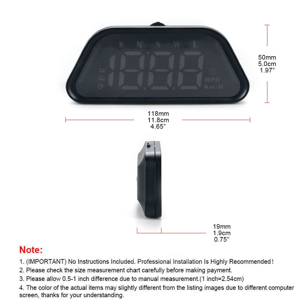 G23 Digital GPS Speedometer Universal HD LCD Color Font Projection HUD Multi‑Functional Car Head Up Display Tester