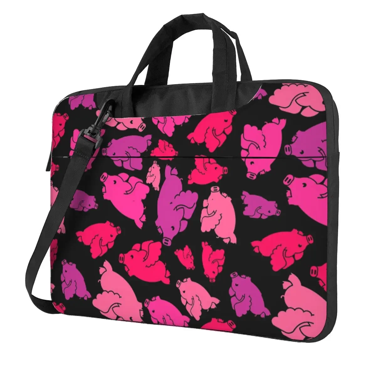 When Pigs Fly Funny Pigs Fly Crossbody Laptop Bag Case Computer Bag Resistant Protective Notebook Pouch for Macbook Pro Lenovo