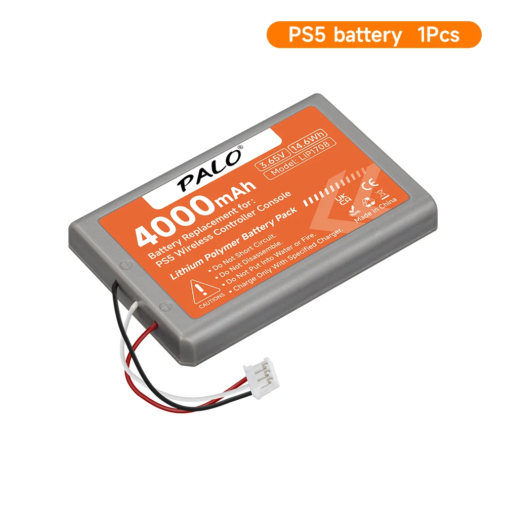 4000mAh Akku für PS5-Controller, Sony LIP1708 für Playstation 5 DualSense Kabellosen Spielcontroller CFI-ZCT1J CFI-ZCT1W