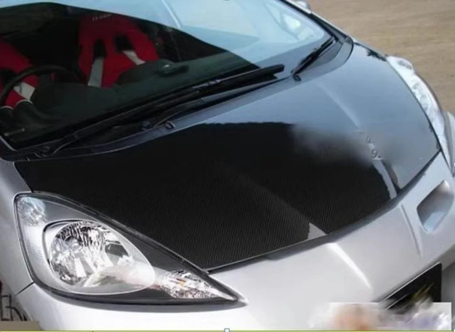 Carbon Fiber Engine Hood Engine cover for Honda FIT JAZZ 2009 2010 2011 2012 2013 modified Auto Accessories view 5
