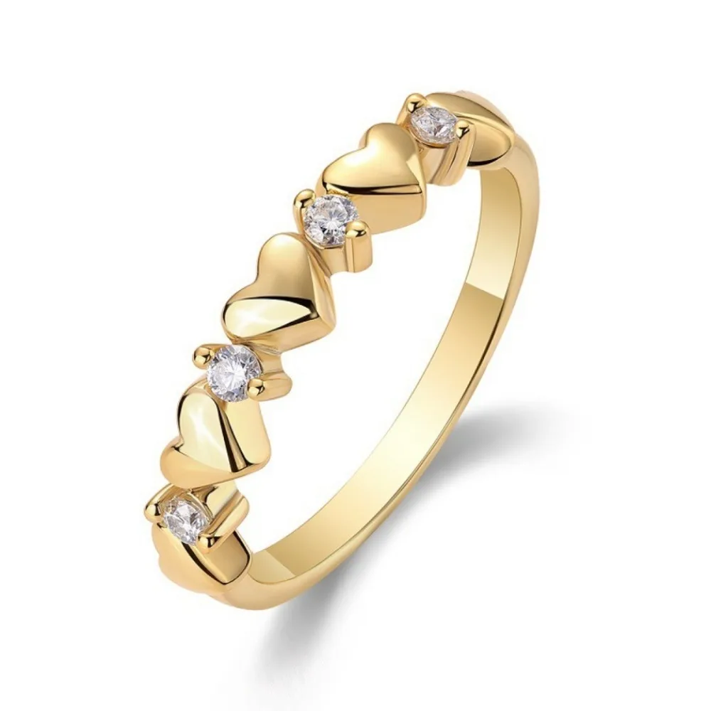 

M-JAJA Moissanite Ring Golden Wedding Band Women Gold Plated S925 Sterling Silver Diamond Engagement Ring Party Trendy Jewelry
