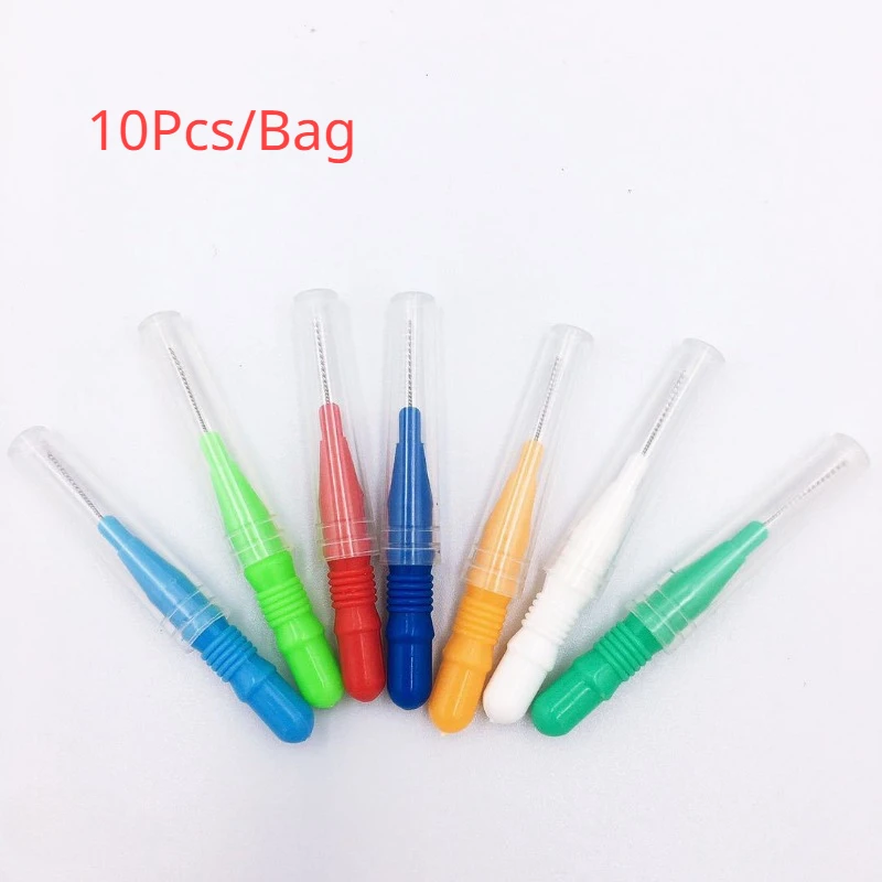 10Pcs/Bag Plastic Interdental Brush Teeth Whitening Interdental Cleaners Toothbrush Soft Bristle Oral Care Oral Hygiene Tools