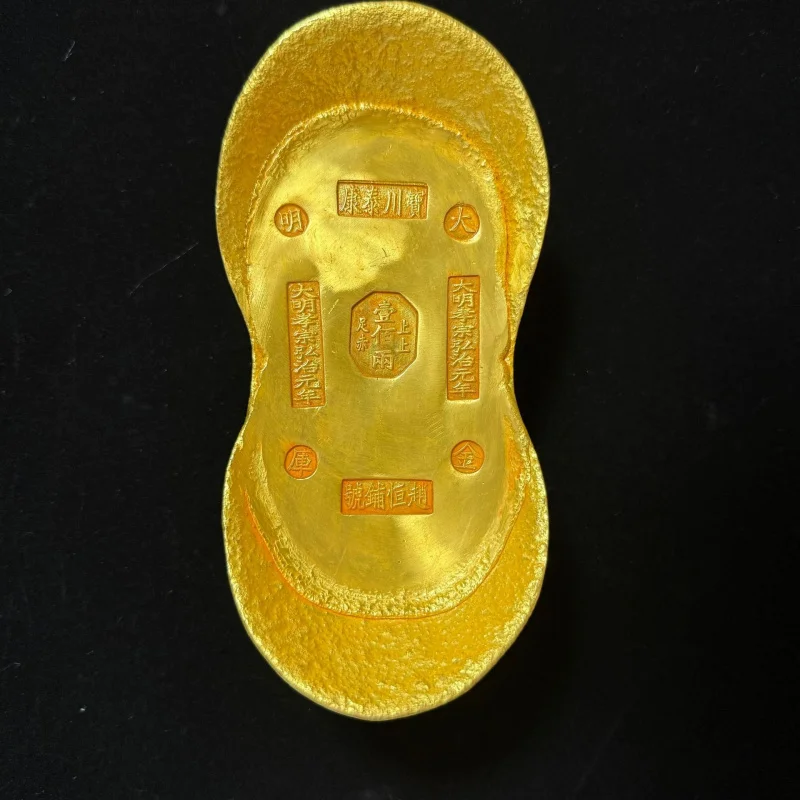 Antique Qing Dynasty Five Emperors from the Guanqian Bureau of Finance 2.5kg Silver White Copper Ingot Orname