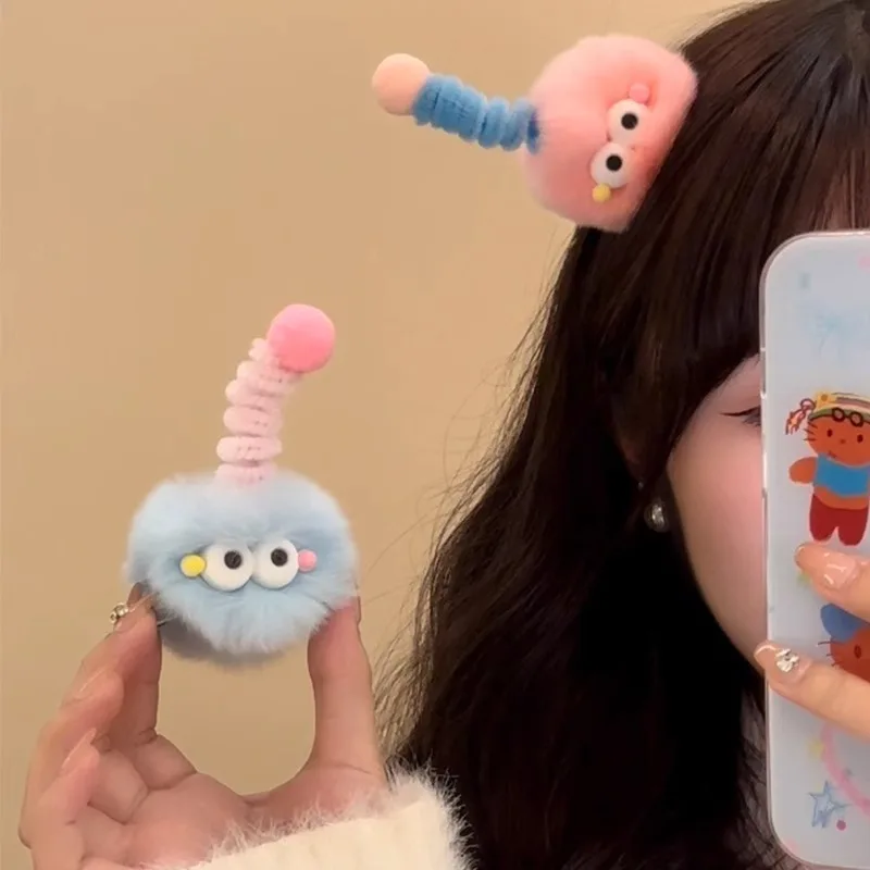 

Plush color cute little monster hairpin fluffy hairpin children's funny duck bill clip funny headgear