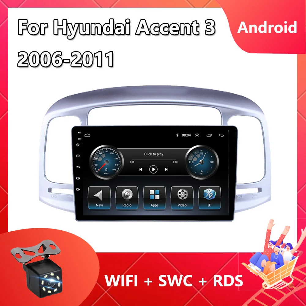 

For Hyundai Accent 3 2006 - 2011 Android 13 Autoradio Car Radio Wireless CarPlay Auto 4G DSP Car Multimedia GPS DVR Bluetooth BT