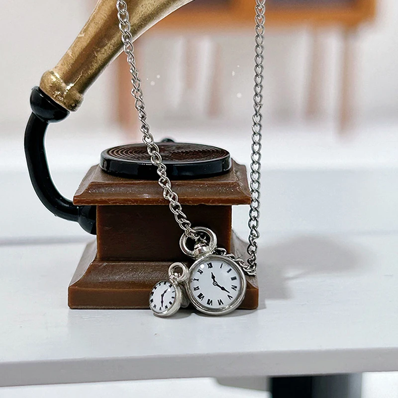 1/12 Dollhouse Simulation Vintage Pocket Watch Dollhouse Mini Decoration For Dolls Dress Up Kid Pretend Play Toy view 5