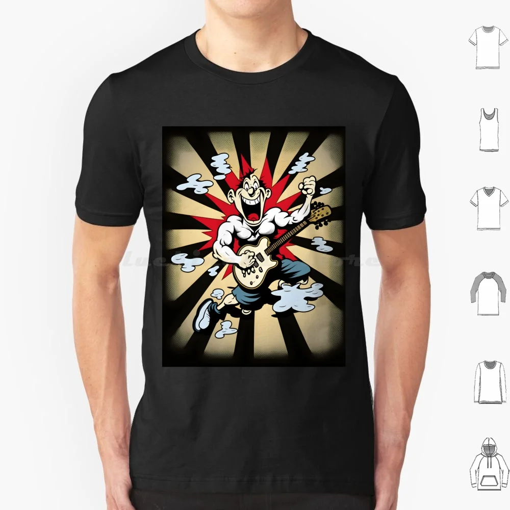 

Guitar Player Sketch Design , Happy Weird Guy T Shirt Cotton Men Women DIY Print Guitar Music Musician Electric Guitar Player