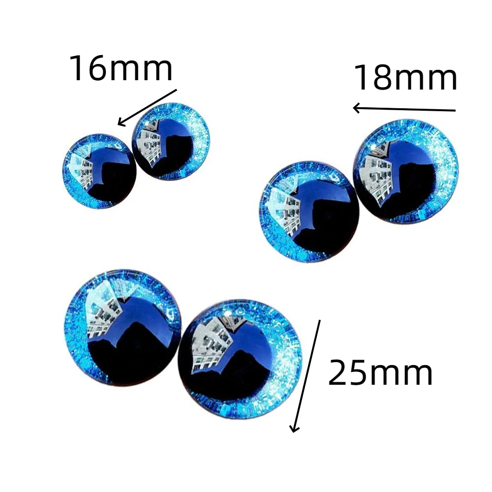 10 шт./лот 12 мм 14 мм 16 мм 18 мм 20 мм 25 мм 30 мм Мультяшные 3D блестящие игрушечные глаза забавные кукольные глаза с шайбой для плюшевых поделок