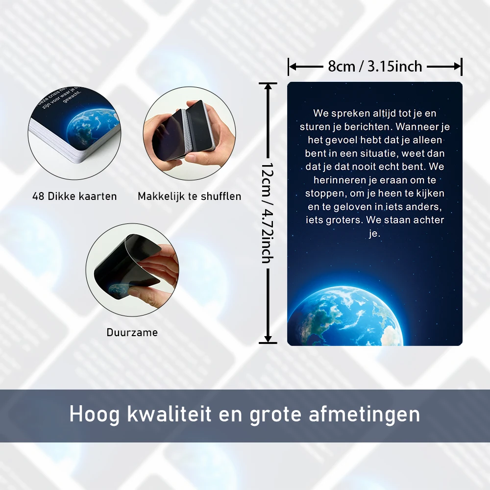 سطح بطاقات أوراكل الهولندية، بطاقات التارو الهولندية، 48 بطاقة رسائل من الكون للانعكاس والواضح الداخلي، 12*8 سم، ألعاب الورق