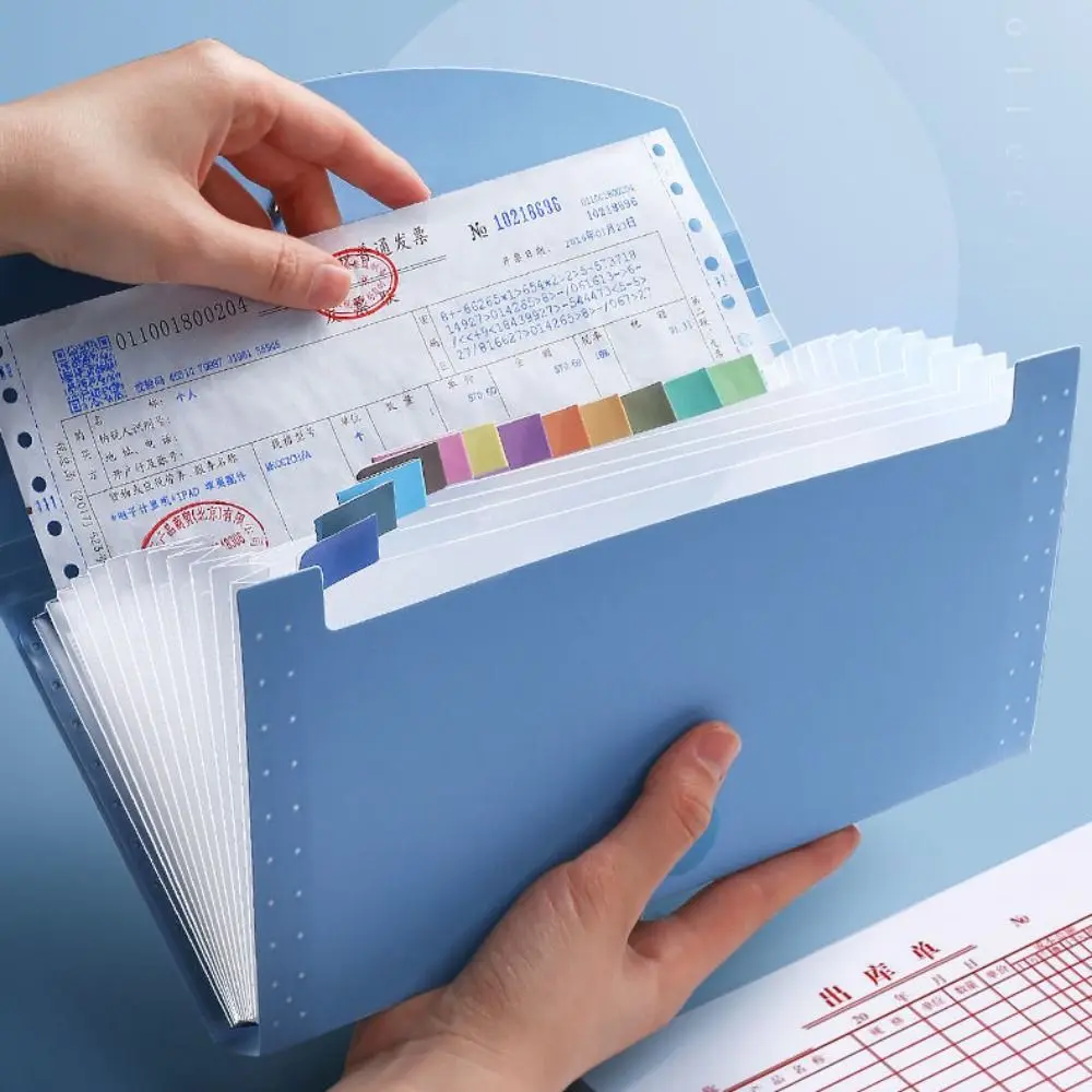 

Portable Accordion 13-Pocket Expanding File Folder Plastic Business Document Organizer Cards Home Office Supplies