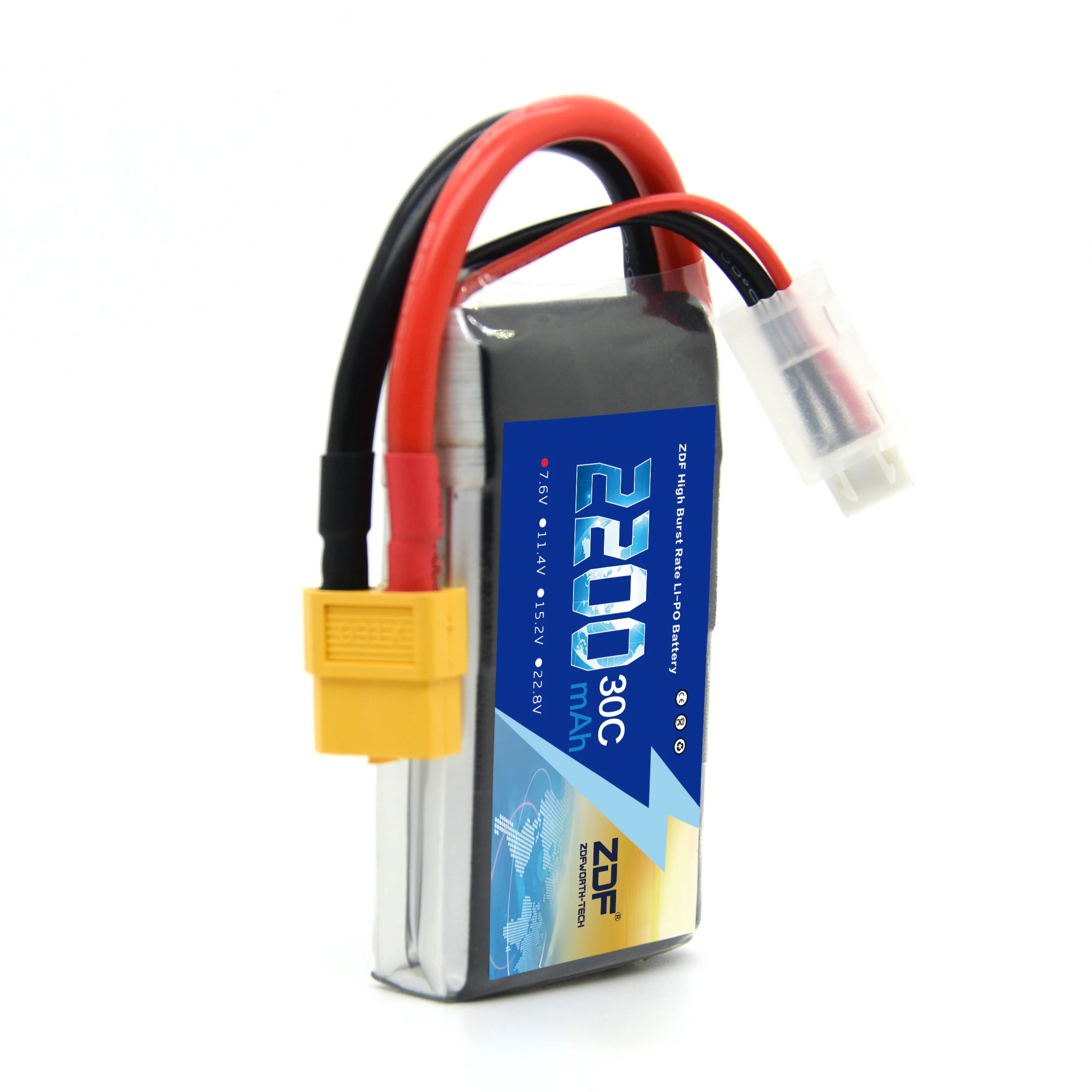 ZDF LiHv 2S 7.6v max 8.5V 2200mAh 30C LiPo Battery Lithium-Polymer For RC race Helicopters Car Boat RC racing Drone Battery