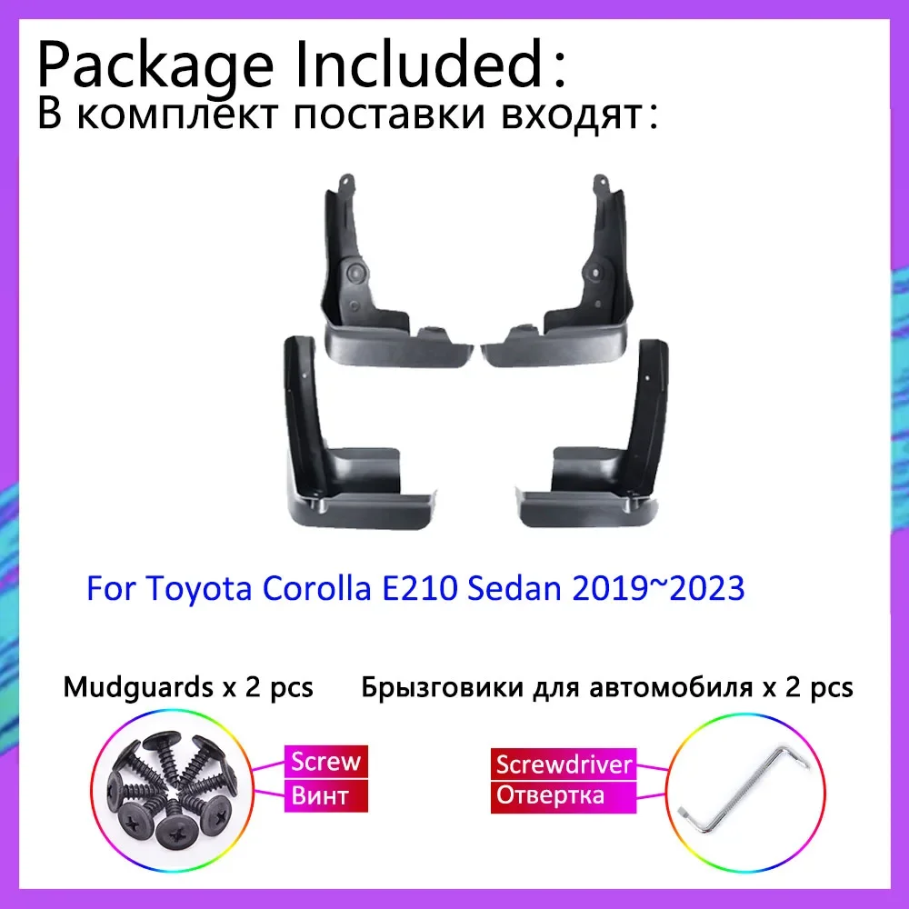 Mudflap for Toyota Corolla E210 Sedan 2019 2020 2021 2022 2023 Mudguard Fenders Splash Guards Front Rear Wheel Car Accessories