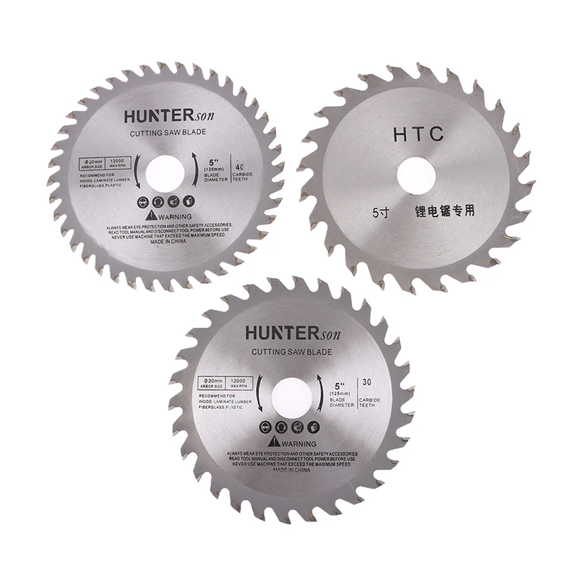 1PC Wood Plastic Metal Cutting Tools 5 Inch Table Cutting Disc Carbide Circular Saw Blade 1" Bore 24/30/40 Teeth