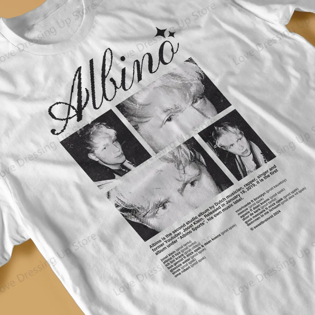 Joost Klein Albino Cotton Short Sleeve T-shirt Men Women Versatile Summer Creativity  Tops