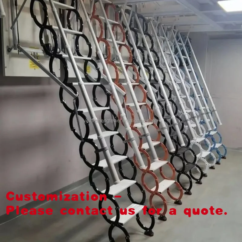 

Customize.Simple Stretch Ladder New Telescopic Folding Metal Stairs Carbon Steel Indoor