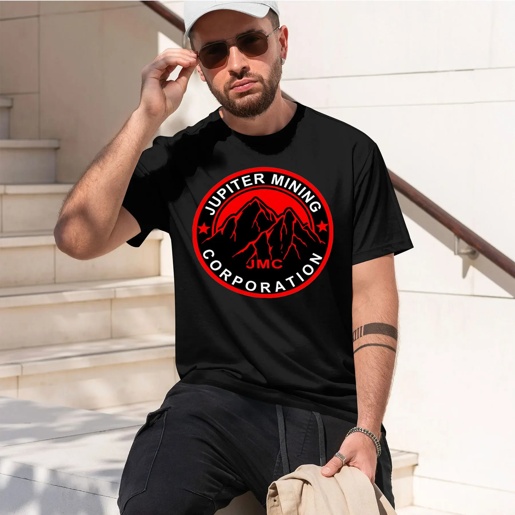 Jupiter Mining Corp 2026 new fashion heavyweight hot selling retro printed pattern fun round neck T-shirt for daily comfort