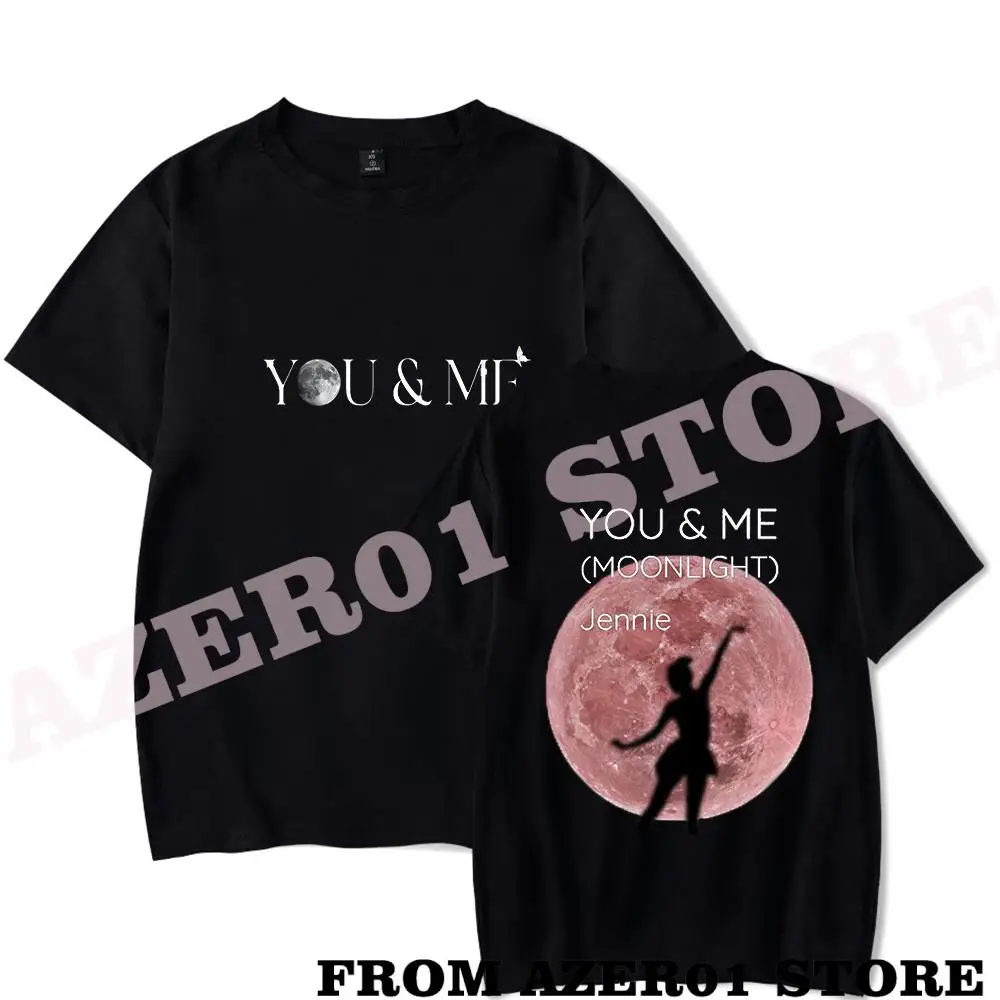 JENNIE You And Me Moonlight Merch T-shirt Print Summer Men/Women Streetwear Tshirt Shirt Short Sleeve New Logo Tee