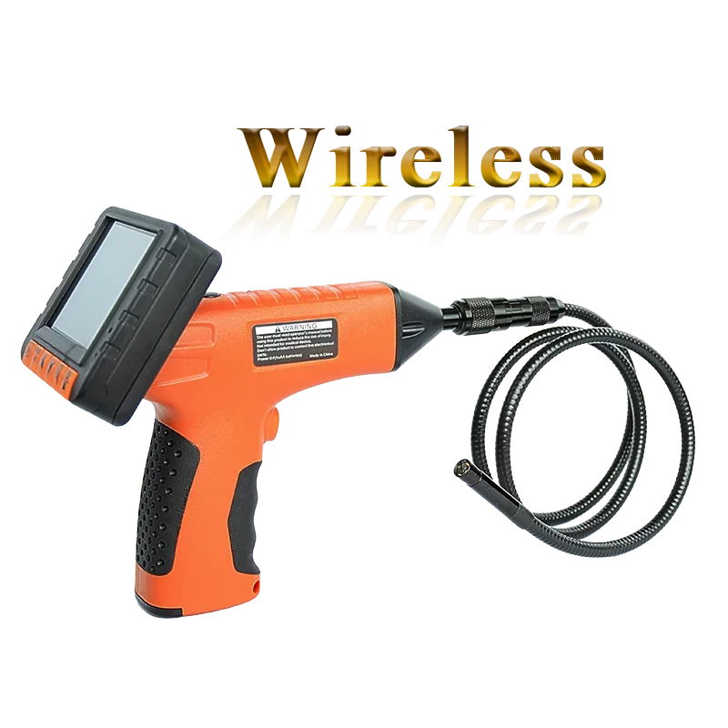 Portable Wireless Borescope Inspection Camera with Waterproof IP67, 3.5 Inches  Semi-rigid Tube, 480P, 1Mt Testing