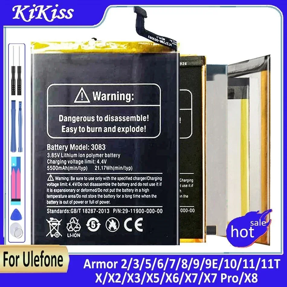 

Battery for Ulefone Armor 2 3 5 6 7 8 9 9E 10 11 11T X X8 X6 X2 X3 X5 X7 Pro