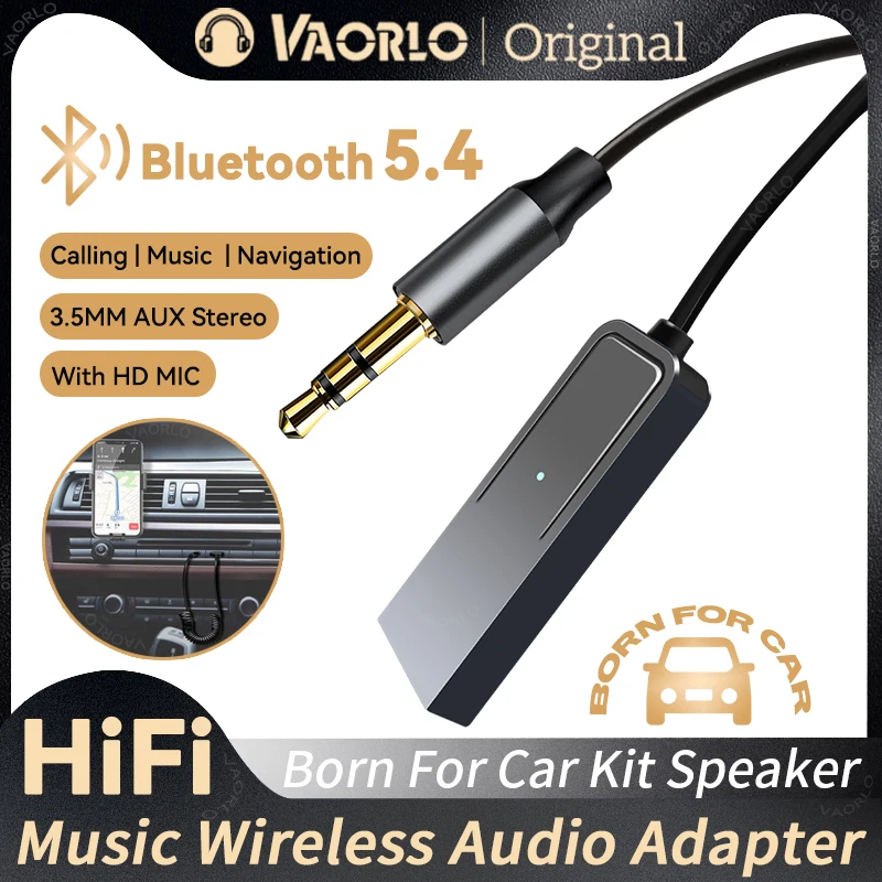 New Upgrade Bluetooth 5.4 Audio Receiver Car AUX 3.5mm USB Hifi Stereo Music Wireless Adapter With Mic Handsfree Call Navigation