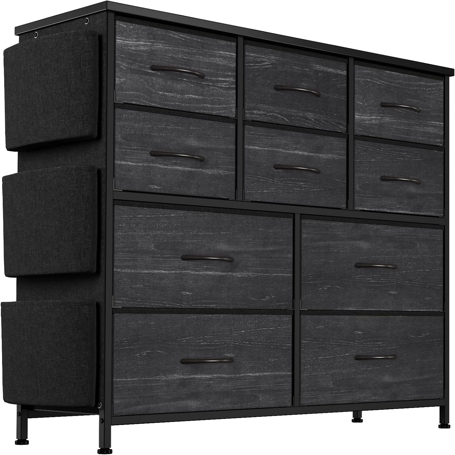 

Dresser for Bedroom with 10 Drawers, Dressers & Chest of Drawers, Long Fabric Drawer with Wood Tabletop for Room, Closet,