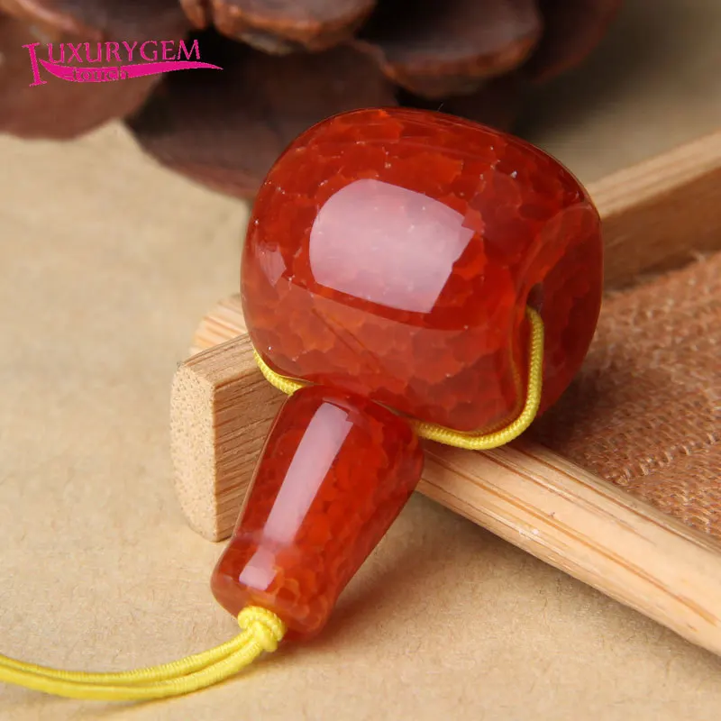 12mm14mm16mm18mm20mm Natural Crack Red Agates Stone Three Hole Column Shape Necklace Bracelet Jewelry DIY Loose Beads 1Pcs sk607