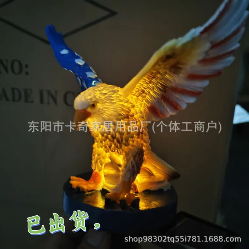 Solar LED Illuminated Waterproof Eagle, Garden Light Outdoor, Yard Lawn Patio Animal Statue, Figurine Decoration Ornament Gift