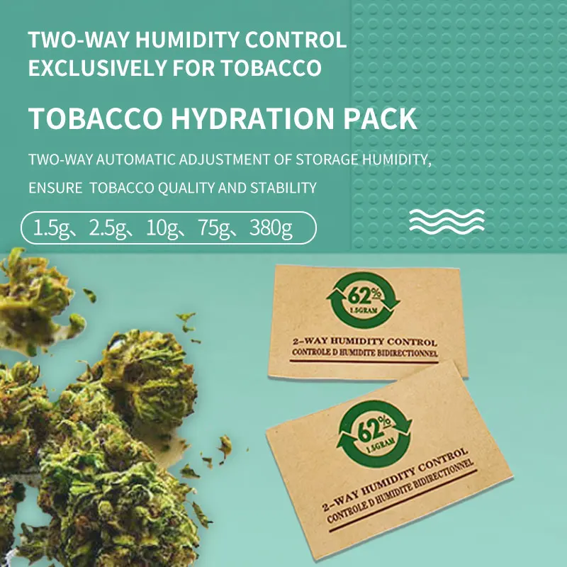 8pcs 1.5g 62% 2-way moisture humidity control pack humidifier bag for herbs tobaccos