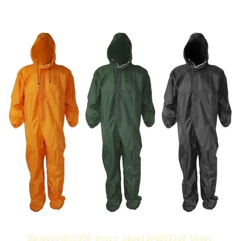 

652F Conjoined Raincoat Coverall Hat Oil-Resistant Work Safety Cycling Waterproof Motorcycle Raincoat Jumpsuit