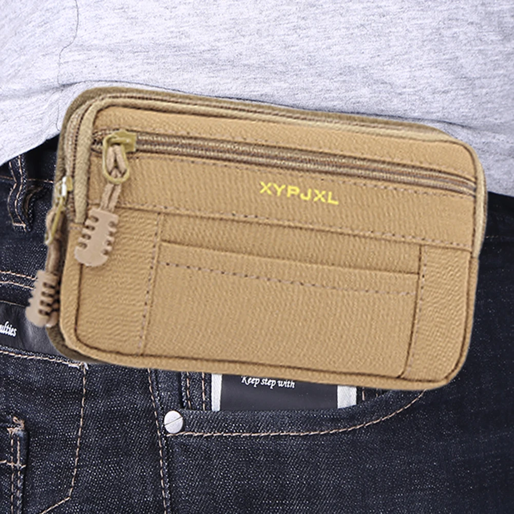 Men Fanny Pack Multi-Compartment Wallet Pouch Portable Mobile Phone Purse Canvas Hiking Cycling Travel Tools
